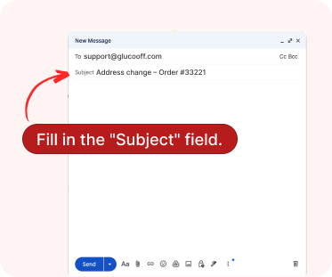 Screenshot showing subject line field