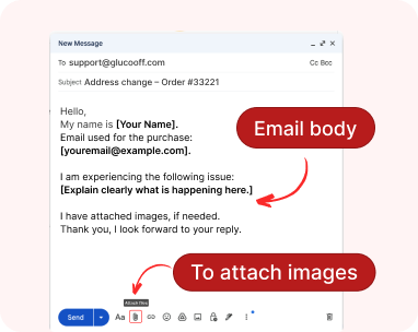 Screenshot showing email body